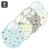 西松屋棉質嬰兒圍兜口水肩-恐龍汽車動物工程車4件裝